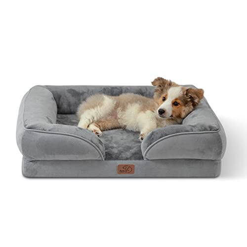 Bedsure Sofá Perro Ortopédica Mediano - Cama Perro Viscoelastica y Lavable,...