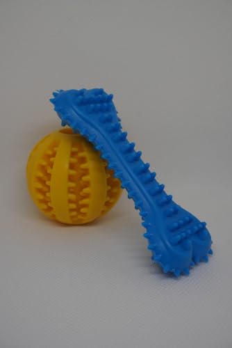 Juguete Interactivo para Perros - Hueso de Goma y Bola con Púas Rellenable con...