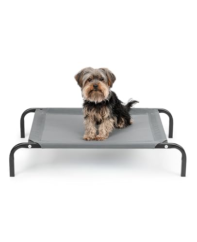 lionto Cama elevada para Perros Tejido en Textilene, (S) 75x47 cm Gris