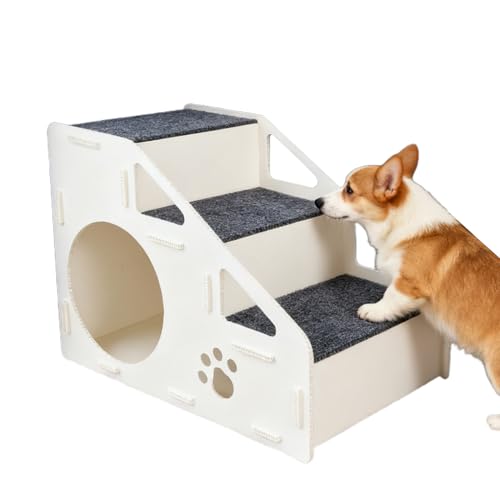 Escaleras para Perros, rampa de Madera de 4 peldaños para Cama Alta, sofá o...