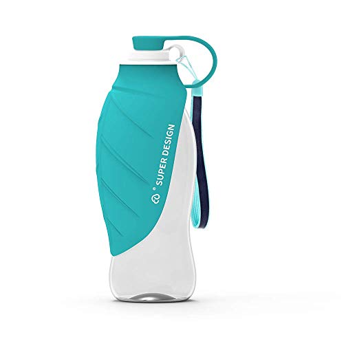 BePetMia Botella de Agua portátil de Viaje para Perros, Tapa Plegable como...