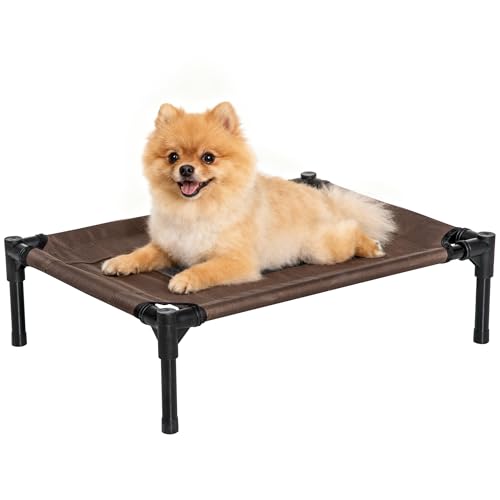 PawHut Cama Elevada para Perros Gatos Portátil Cama para Mascotas con Zona de...