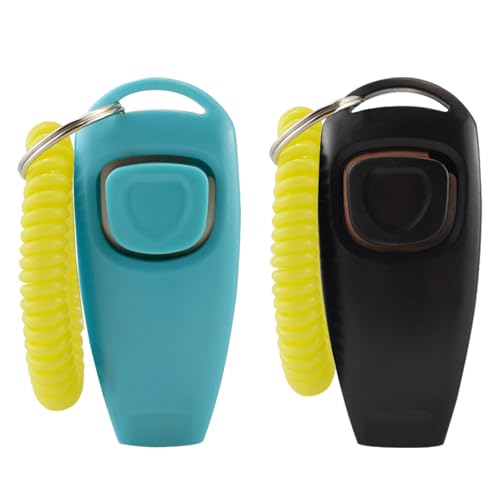 WOLMIK Silbato clicker para perros – 2 clics de entrenamiento para perros con...