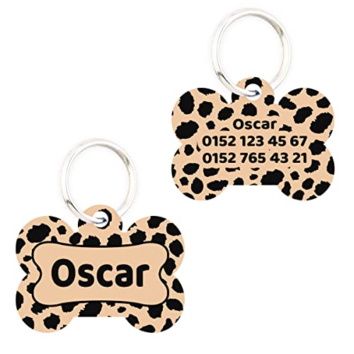 Muller Pet Etiqueta de perro personalizable de doble cara en forma de...