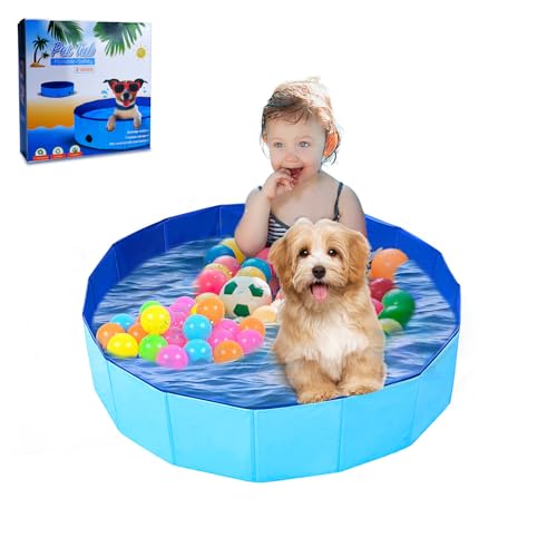Piscina para Perros, 80 x 20 cm Plegable Piscina para Perros Pequeños,...