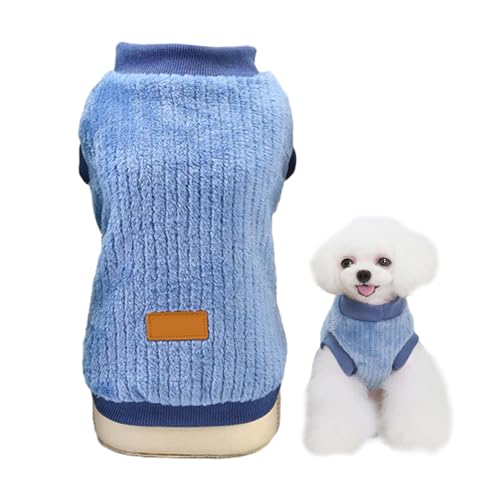 1 pieza azul de vellón vertical para mascotas, sudadera para mascotas, suéter...