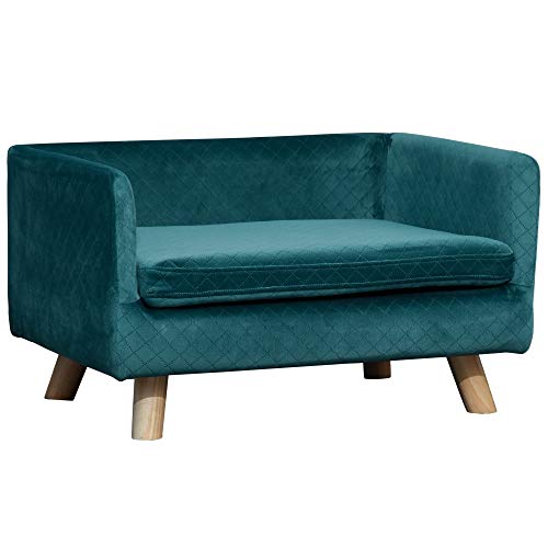 PawHut - Sofá para perro, diseño escandinavo, cojín suave, patas de madera...