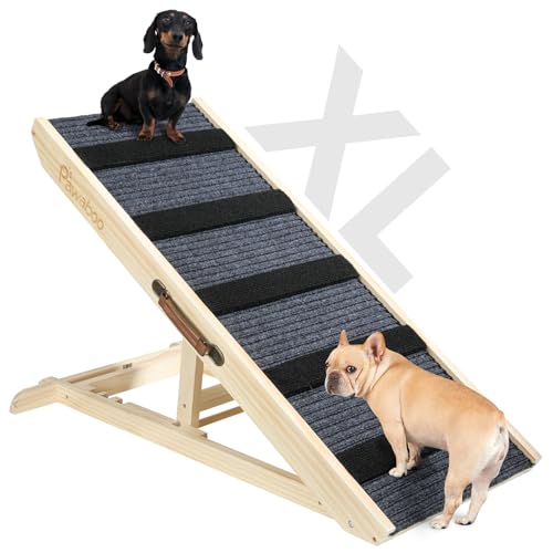 Pawaboo Rampa para Perros Cama, Rampa para Mascotas Madera, 4 Altura...