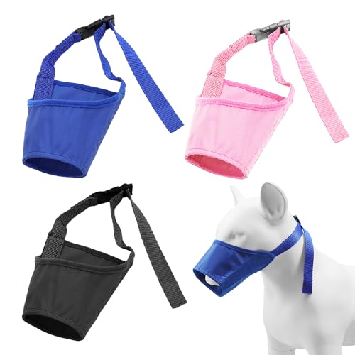 Bozales de perro de 3 piezas, bozales ajustables, accesorios para mascotas,...