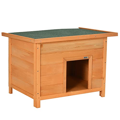 PawHut Caseta para Perro 82 x 58 x 58cm Madera Impermeable con Tejado Verde...