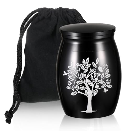 Pequeña urna de cremación, mini urna de acero inoxidable para cenizas, urna de...