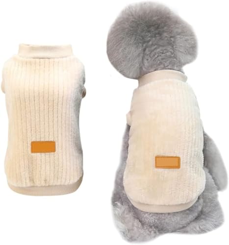 Voarge Suéter de Felpa Acanalado para Mascotas, suéter Suave y Grueso para...