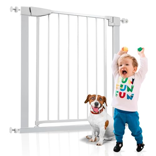 ALMAR Baby Barrera de Seguridad 75-82cm Blanco | Facil Montaje sin Tornillos...