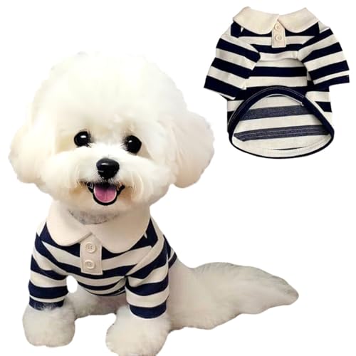 AgoumLux Ropa para Perros Pequeños Camiseta de Rayas de Verano, Polo para...