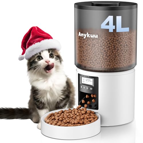 Anykuu 4L Comedero Gato Automatico Dispensador 1-6 Comidas al DíaComida Gatos y...