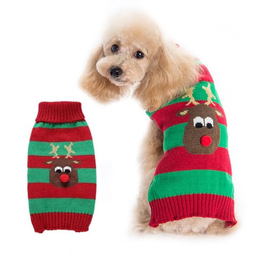LATRAT Jersey para perro, ropa de alce de Navidad, oso polar verde, M,...