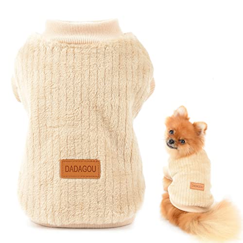 SMALLLEE_LUCKY_STORE Jersey de lana acanalado para mascotas, prenda de invierno...