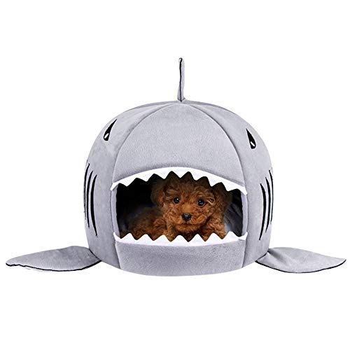 Itoda casa interior perro gato cama para perro pequeño y gato tiburón...