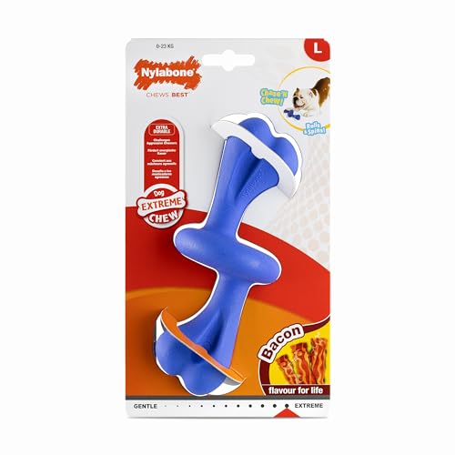 Nylabone, Efecto Masticador Extremadamente Fuerte, Juguete Interactivo con Hueso...