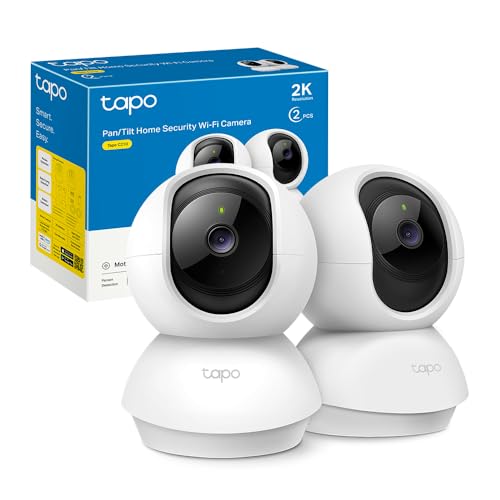 Tapo C210(2-Pack) - Cámara IP WiFi 360° Cámara de Vigilancia 2K (3MP),Visión...