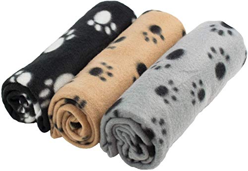 YIQI Manta para Mascotas con Estampado de Pata, Acabado Suave, Manta de Invierno...