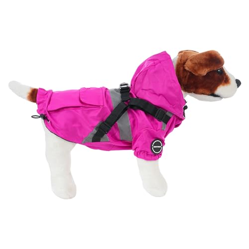 Chubasquero con Arnés y Capucha para Perros Pequeños y Medianos - Chaqueta...