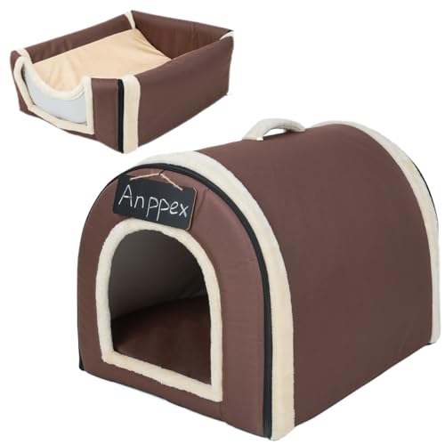 ANPPEX 2 en 1 Casa y Sofá para Mascotas, Lavable a Máquina Casa Cama de Perro...