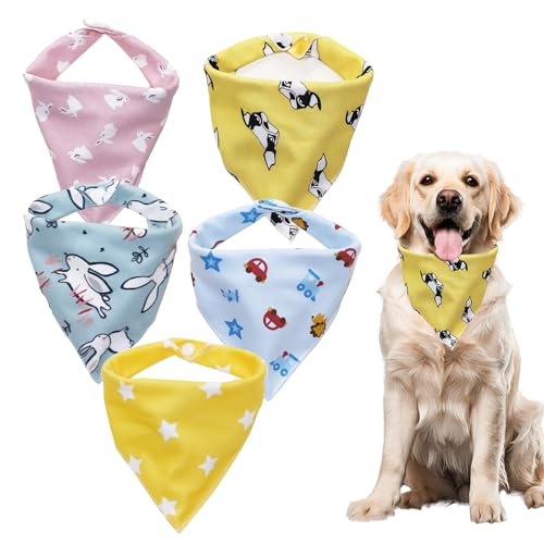 Counius 5 Piezas Bandana Perro, Bandanas de Perros, Bufanda de Mascota Baberos...