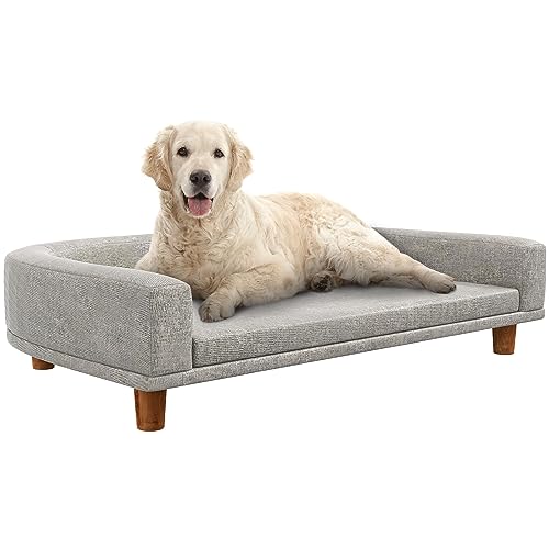 PawHut Sofá para Perros Grandes Cama Elevada para Perros Tapizada con Cojín...