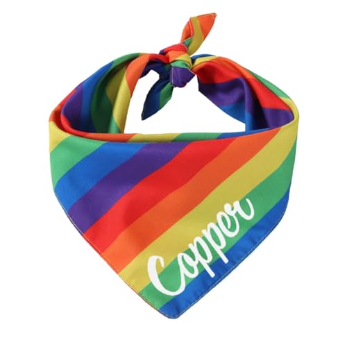 Bandana de perro con nombre bordado personalizado para los amantes de los...