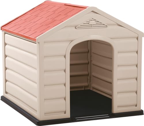 KG KITGARDEN, Caseta de jardín para perro mediano/pequeño, Beige/Terracota,...