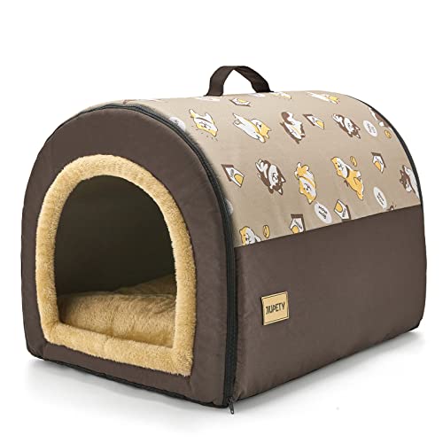 Jiupety Casa para Perros acogedora, casa para Perros pequeños 2 en 1, tamaño L...