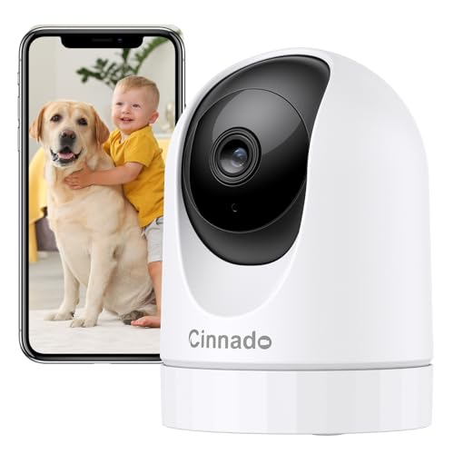 Cinnado Camara Vigilancia WiFi Interior - 2K Cámara Perros y Bebe con...