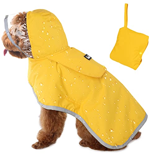 SlowTon Chubasquero Impermeable para Perros, Chubasquero Transparente de Doble...