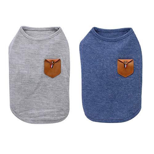 YAODHAOD Camiseta Minimalista para Perros, Ropa para Perros, Azul y Gris,...