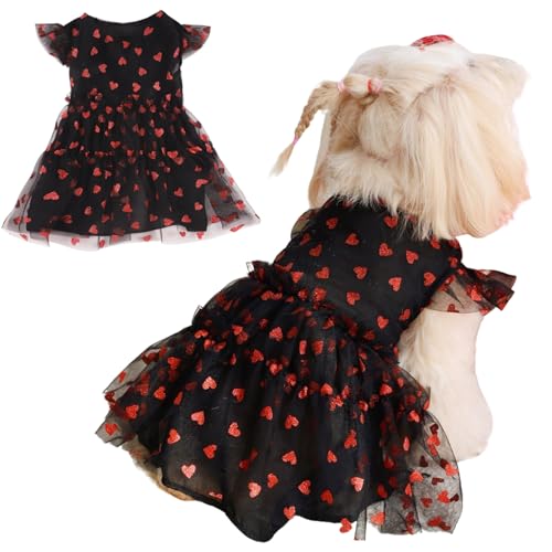 Yaopelky Pequeño Perro Vestidos Corazón Imprimir Perro Vestido de Halloween...