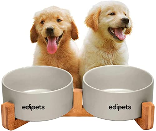 Edipets, Comedero Perro Gato, 400, 800 y 1900 ml, Cerámica, Individual y Doble,...