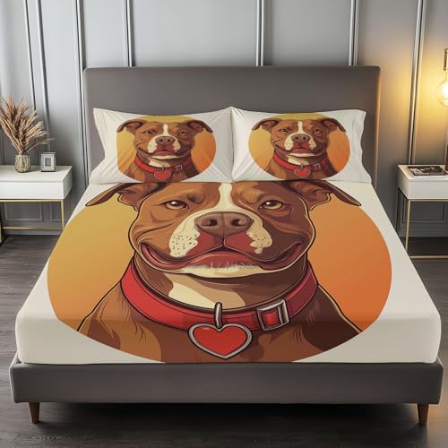 Sábana Bajera Ajustable 90 x 190 cm Collares para Perros, Microfibra...