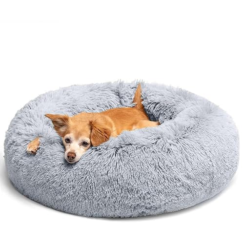 LUOJINYI Cama Mullida para Perros y Gatos, Redonda, Lavable Con Base...
