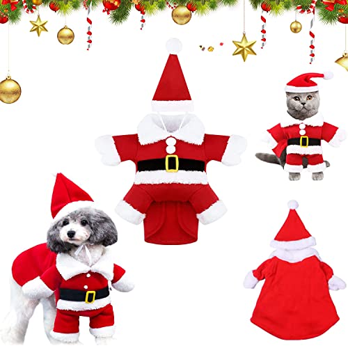 Disfraz de Navidad para Mascotas - Ropa para Perros y Gatos Pequeños Con Gorra...