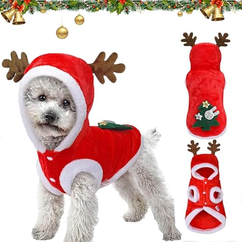 Perro Navidad Disfraz, Disfraz de Mascota Navideña, Traje de Perro Santa,...