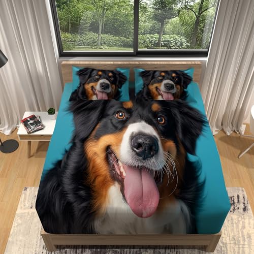 Sábanas Ajustables Policromo Sábanas Estampadas Lindo Estampado De Perro De...