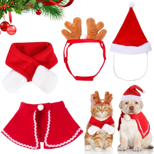 ZUSUZU Disfraz Navidad para Perros Gatos,Disfraz de Navidad para Mascotas,Gorro...