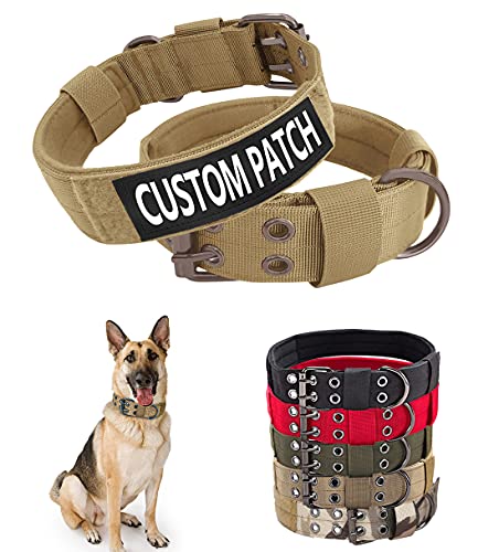 Collar táctico personalizado para perros medianos y grandes, collar de...