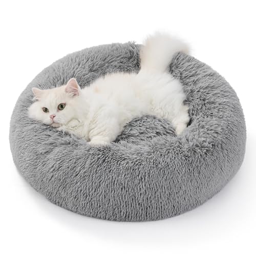 Bedsure Cama Gato Antiestres Invierno - Cama Perro Pequeño con Felpa Suave,...