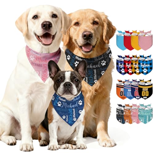 Bandana personalizada para perro con nombre, bandana personalizada para perros...