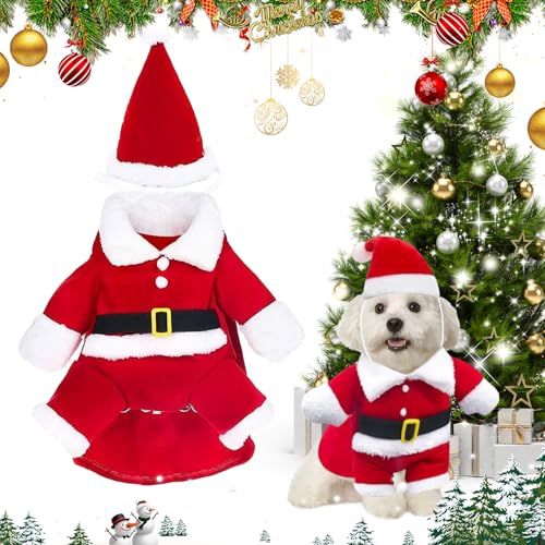 Disfraz de Navidad para Mascotas con Sombrero de papá Noel, Disfraz de Navidad...