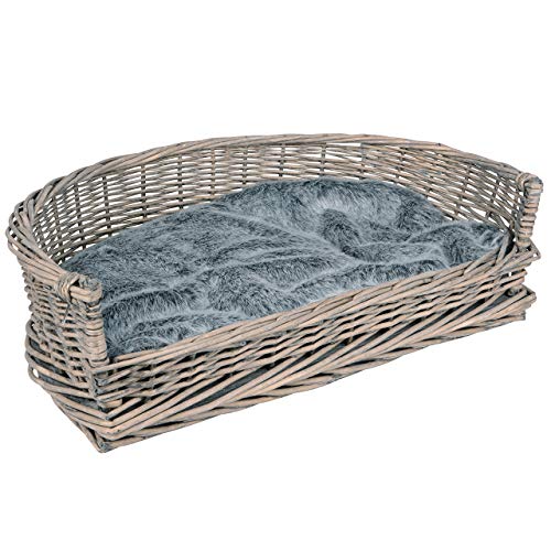 RM E-Commerce - Cama para perros con cesta de mimbre, tamaños S-XL, con cojín...