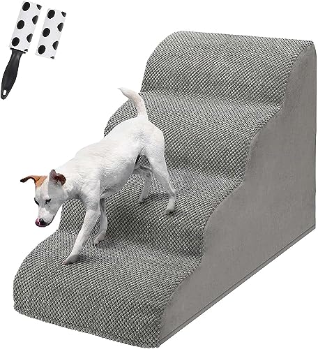 Escalera para Perros de 4 peldaños para Cama/sofá, Escalera para Mascotas...