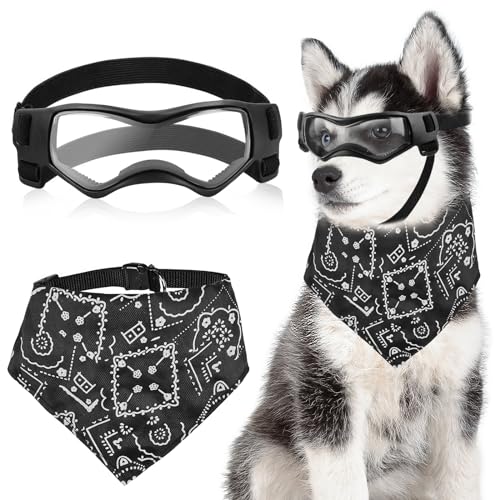 Gafas para Perros Pequeños, Resistentes al Agua y UV, Ajustables Con Pañuelo,...